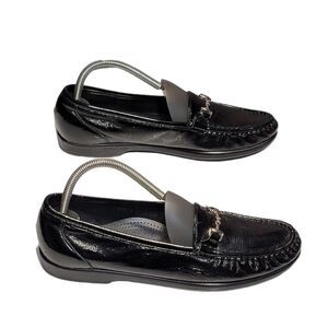 SAS Black Pebble Leather Loafers Flats Sz 10.5